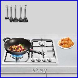 Stainless Steel Gas Stove Built in 4-Burner Gas Cooktop Propane LPG Cooker US