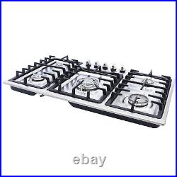 Stainless Steel NG LPG Gas Built In Cooktop Countertop Cook Stove 5 Burners New