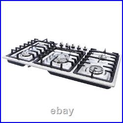 Stainless Steel NG LPG Gas Built In Cooktop Countertop Cook Stove 5 Burners New Stainless Steel NG LPG Gas Built In Cooktop Countertop Cook Stove 5 Burners New