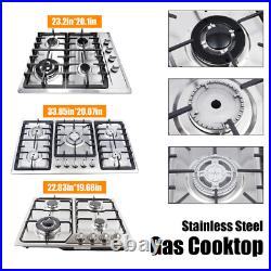 Stainless Steel NG LPG Gas Built In Cooktop Countertop Cook Stove 5 Burners New Stainless Steel NG LPG Gas Built In Cooktop Countertop Cook Stove 5 Burners New