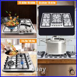 Stainless Steel NG LPG Gas Built In Cooktop Countertop Cook Stove 5 Burners New Stainless Steel NG LPG Gas Built In Cooktop Countertop Cook Stove 5 Burners New
