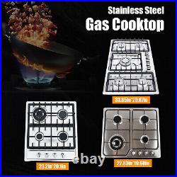 Stainless Steel NG LPG Gas Built In Cooktop Countertop Cook Stove 5 Burners New