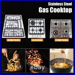 Stainless Steel NG LPG Gas Built In Cooktop Countertop Cook Stove 5 Burners New Stainless Steel NG LPG Gas Built In Cooktop Countertop Cook Stove 5 Burners New