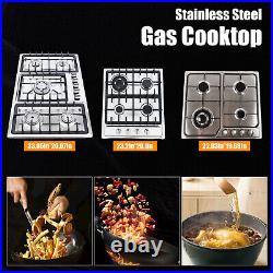 Stainless Steel NG LPG Gas Built In Cooktop Countertop Cook Stove 5 Burners New