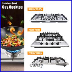 Stainless Steel NG LPG Gas Built In Cooktop Countertop Cook Stove 5 Burners New Stainless Steel NG LPG Gas Built In Cooktop Countertop Cook Stove 5 Burners New