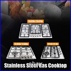 Stainless Steel NG LPG Gas Built In Cooktop Countertop Cook Stove 5 Burners New Stainless Steel NG LPG Gas Built In Cooktop Countertop Cook Stove 5 Burners New
