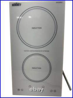 Summit 12W Cooktop 2 Burner Electric Induction White SINC2B23 (OB) Summit 12W Cooktop 2 Burner Electric Induction White SINC2B23 (OB)