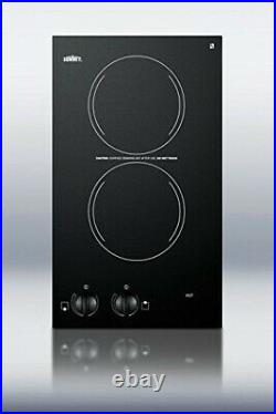 Summit 230V 2 Burner Coil Cooktop Black With Removable Drip Bowl