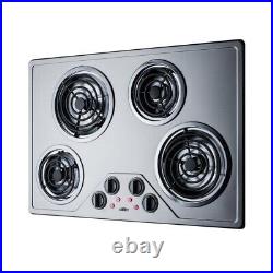 Summit Appliance 29.38 in. Coil Top Electric Cooktop in Stainless Steel