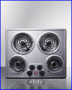 Summit Appliance CR4SS24 24 in. 240V Wide 4 Burner Coil Cooktop Summit Appliance CR4SS24 24 in. 240V Wide 4 Burner Coil Cooktop