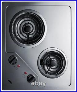 Summit CR2B122 22W Built-In Electric Cooktop Stainless Steel