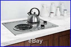 Summit CR2B122 Electric Cooktop 2 Burner Coil Stainless Steel 120 volt Built In