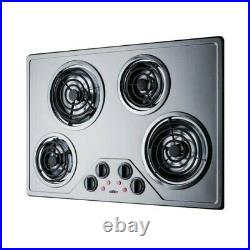 Summit CR430SS2 32.7 x 23.4 x 7.3 230V 4-Burner Coil Electric Cooktop