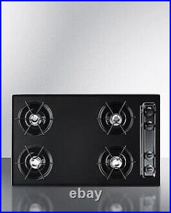 Summit TNL053 30 in. Wide 4 Burner Gas Cooktop, Black with Gas Spark Ignition