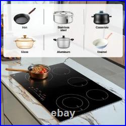 Sunmaki 30 in. 5 Elements Ceramic Electric Cooktop in Black with16 Heating Level