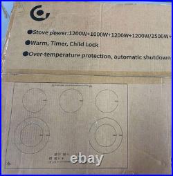 Sunmaki 30 in. 5 Elements Ceramic Electric Cooktop in Black with16 Heating Level