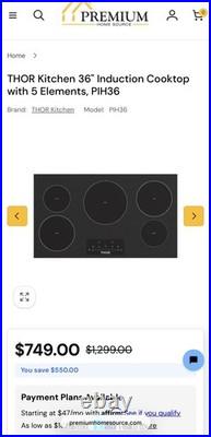 THOR Kitchen 36 Induction Cooktop 5 Elements, PIH36 Brand New in Unopened Box