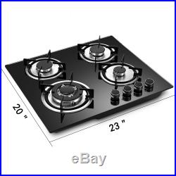 Tempered Glass 4 Burners Stove Gas Cooktop Ceramic Glass 24 For Apartments