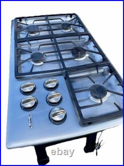 Thermador 36 Stainless Gas Cooktop 5 Burner Model SGC365RS Metal Knobs Thermador 36 Stainless Gas Cooktop 5 Burner Model SGC365RS Metal Knobs
