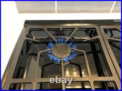 Thermador 36 gas cooktop in black porcelain finish with ExtraLow feature