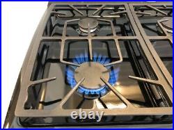 Thermador 36 gas cooktop in black porcelain finish with ExtraLow feature