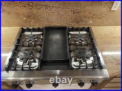 Thermador Range top 36 4 Burners + Griddle (model PC364GE) Stainless Steel
