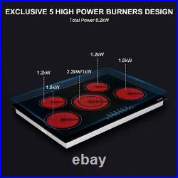 ThermoMate 30'' Electric Ceramic Cooktop 5 Burners Model CHTB775 Black