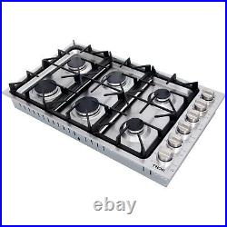 Thor 36 inches Gas Cooktop 6 Burner Stainless Steel LPG Gas Hob Built In Cooker