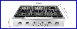 Thor Kitchen 36'' stainless steel 6 burner range top HRT3618U Free shipping