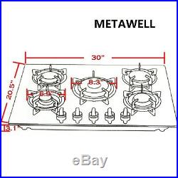 Top 30 Tempered Glass Built-in Kitchen 5 Burners Stove NG/LPG Gas Hob Cooktops