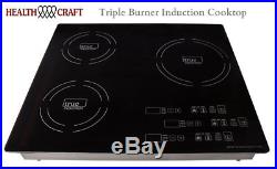 Triple-Burner Induction Cooktop Counter Inset or Portable 120 or 220vac