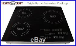 Triple-Burner Induction Cooktop Portable or Counter Inset 120 or 220vac