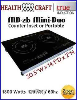 True Induction MD-2B Mini Duo Double Burner Counter Inset or Portable 110vac