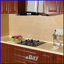 US Black 24 Built-in 4 Burners Gas Cooktop NG/LPG Hob Tempered Glass Cooktops