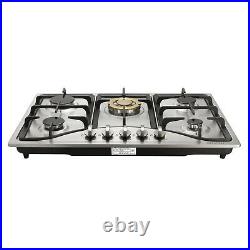 US Seller 30 inch Gas Cooktop 5 Burner Stainless Steel Top for Kitchen Cooker