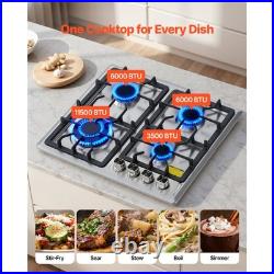 Uimoso 24 Gas Cooktop 4 Burners Built-in Gas Stove Top LPG/NG Compatible