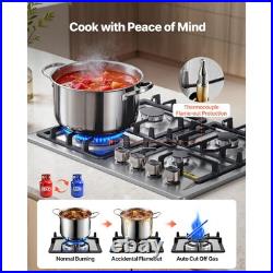 Uimoso 24 Gas Cooktop 4 Burners Built-in Gas Stove Top LPG/NG Compatible