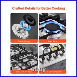 Uimoso 24 Gas Cooktop 4 Burners Built-in Gas Stove Top LPG/NG Compatible