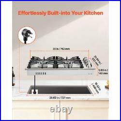 Uimoso 30-Inch Gas Cooktop with 4 Burners, Built-in Design, LPG/NG Compatible