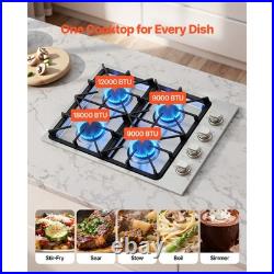 Uimoso 30-Inch Gas Cooktop with 4 Burners, Built-in Design, LPG/NG Compatible