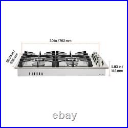 Uimoso 30-Inch Gas Cooktop with 4 Burners, Built-in Design, LPG/NG Compatible