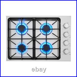 Uimoso 30-Inch Gas Cooktop with 4 Burners, Built-in Design, LPG/NG Compatible