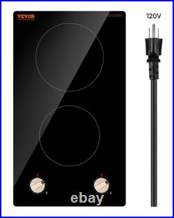 VEVOR 12 2 Burner Induction Cooktop Electric Countertop Burner Knob Control