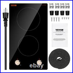 VEVOR 12 2 Burner Induction Cooktop Electric Countertop Burner Knob Control