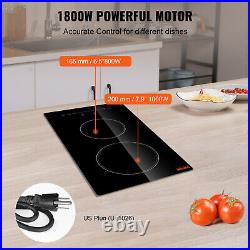 VEVOR 12 Built-in Electric Cooktop Radiant Ceramic Cooktop 2 Burners 110V