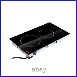 VEVOR 12 Built-in Electric Cooktop Radiant Ceramic Cooktop 2 Burners 110V