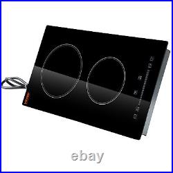 VEVOR 12 Built-in Electric Cooktop Radiant Ceramic Cooktop 2 Burners 110V