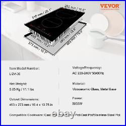 VEVOR 12 Electric Cooktop 220V240V Built-in Induction Cooktop 2 Burner