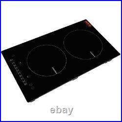 VEVOR 12in Electric Induction Cooktop 2 Burners 1800W Stove Top Touch Control