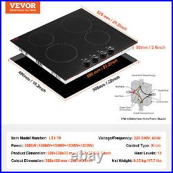 VEVOR 24 in Built-in Electric Cooktop Radiant Ceramic Cooktop 4 Burners